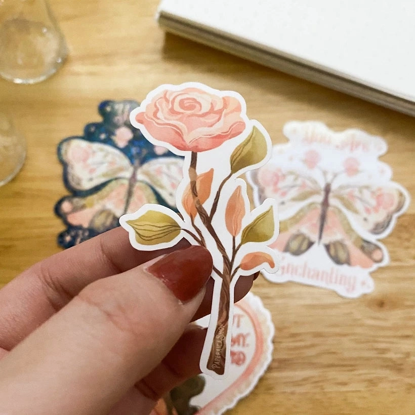 seasonal organic Paperaicashop Rose Vinyl Sticker