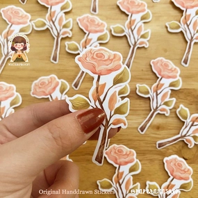 neutral washable Paperaicashop Rose Vinyl Sticker