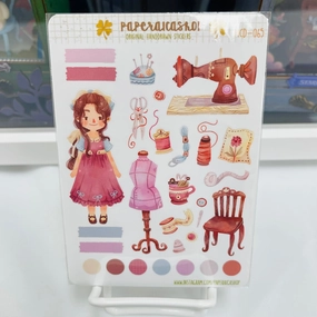 flat linen Paperaicashop Seamstress Planner Sticker