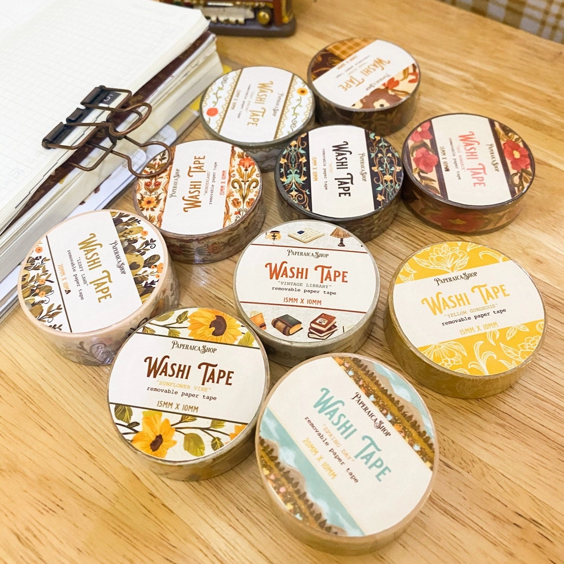 shockproof elegant Paperaicashop Sunflower Vine Washi Tape