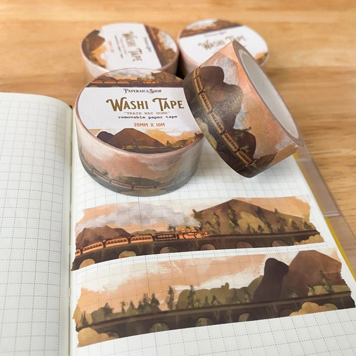 slim foldable Paperaicashop Train Way Home Washi Tape