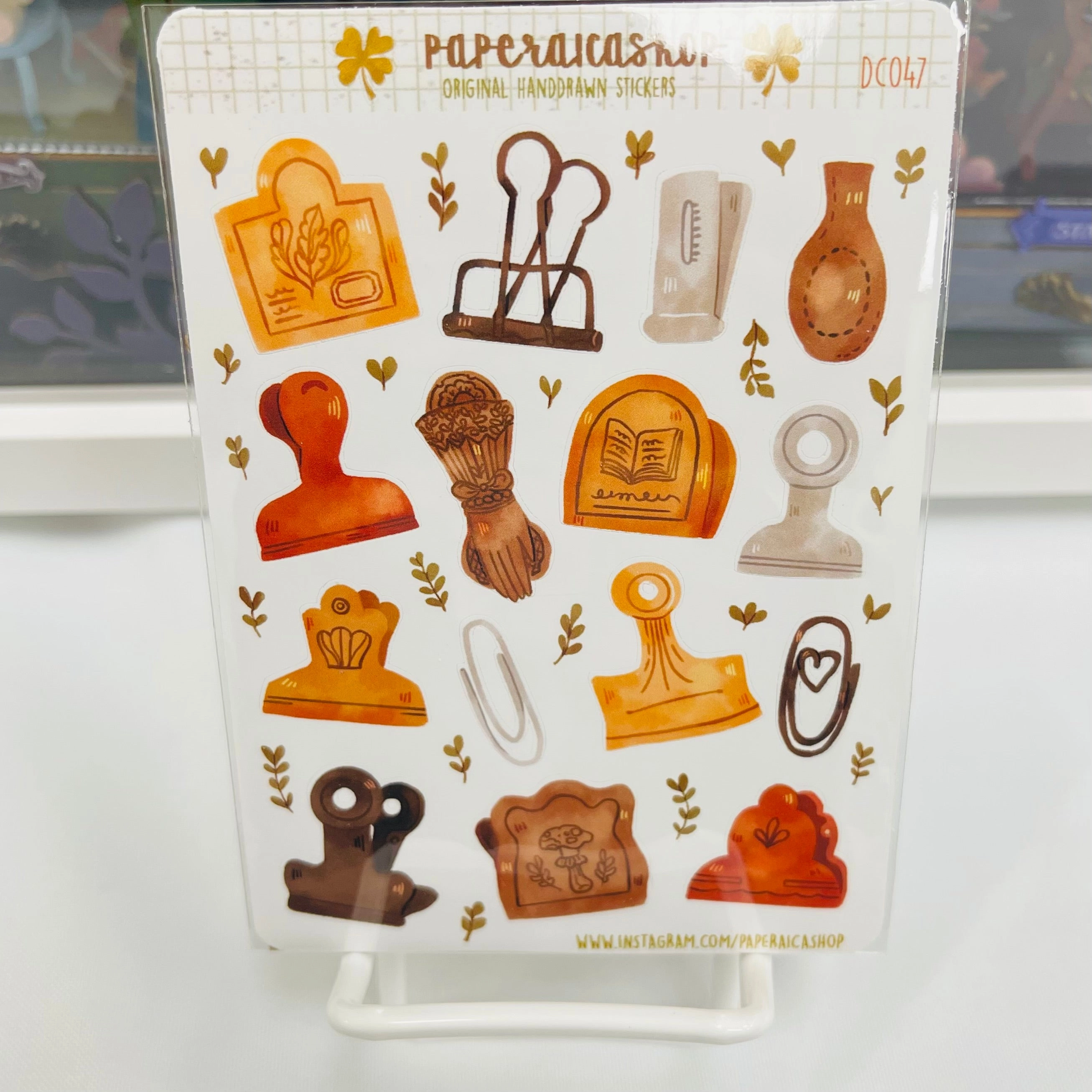 Paperaicashop Vintage Paper Clip Planner Sticker round