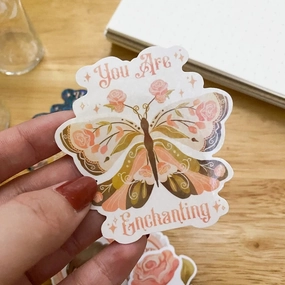 Paperaicashop White Butterfly Vinyl Sticker organic