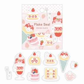 Papier Platz Flake Sticker - Rabbit Strawberry Sweets bamboo budget