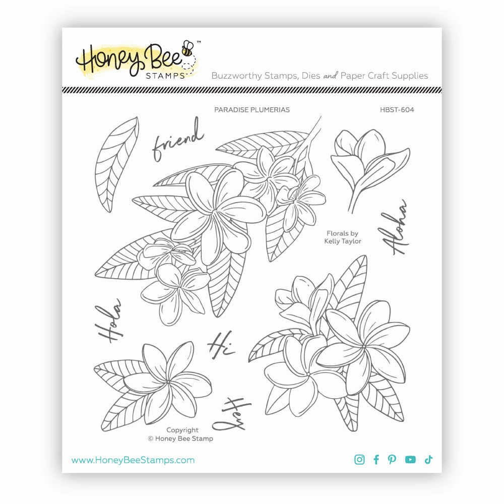 automatic Paradise Plumerias - 6X6 Stamp Set