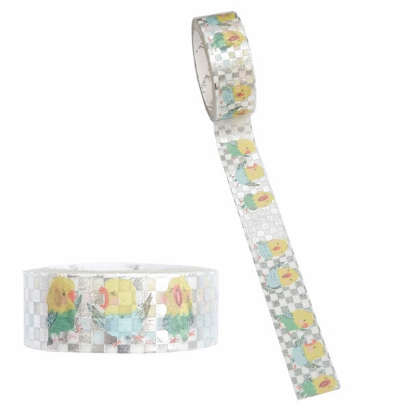 Parakeet Bird Foil Washi Tape ? Shinzi Katoh Design round