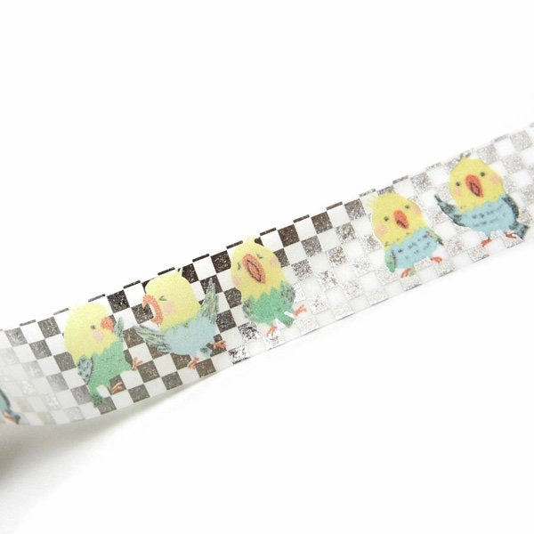 warm recycled Parakeet Bird Foil Washi Tape ? Shinzi Katoh Design