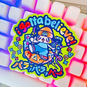 metallic Parappa The Rapper Vinyl Sticker