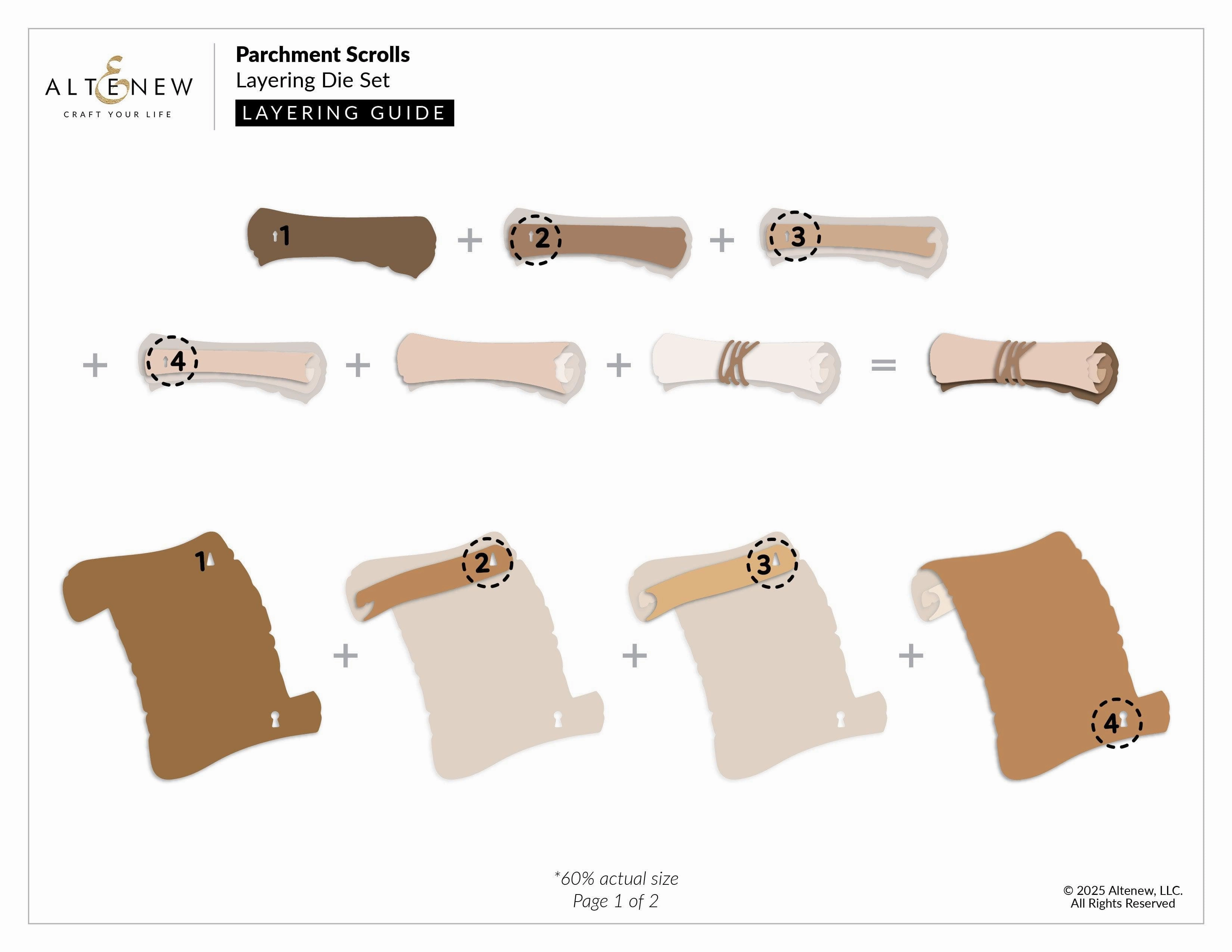 Parchment Scrolls Layering Die Set affordable