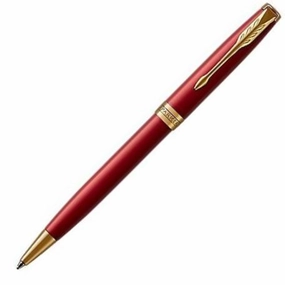 Parker Sonnet Red Lacquer Gt Ballpoint Pen bright