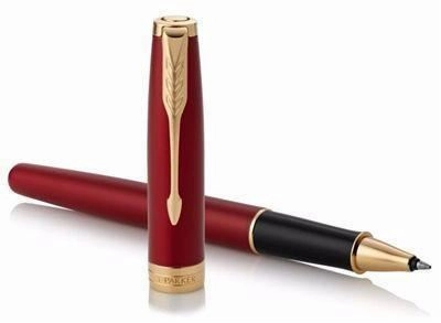 Parker Sonnet Red Lacquer Gt Rollerball Pen alloy short