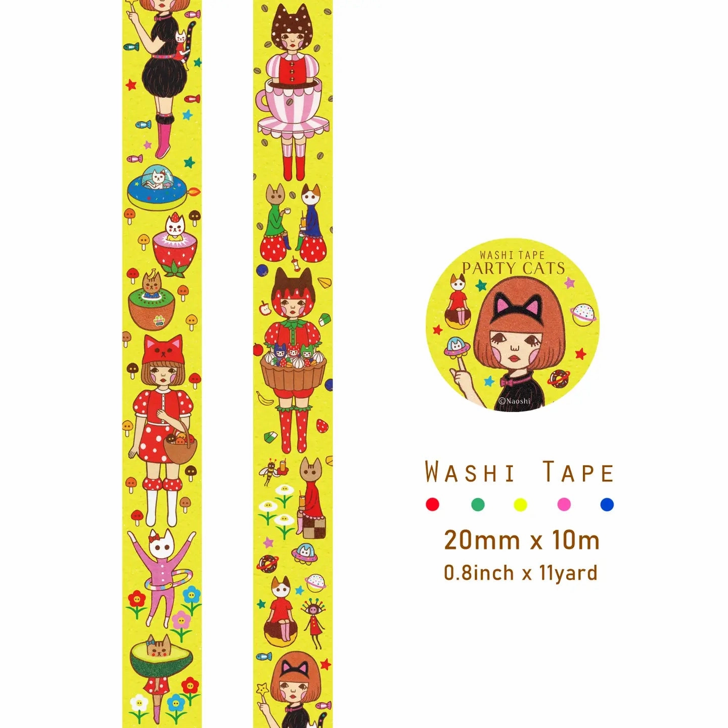 deluxe Party Cats Washi Tape