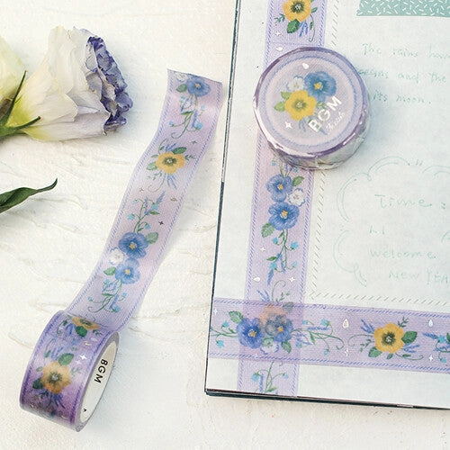 Embroidered Ribbon Violet Washi Tape plastic