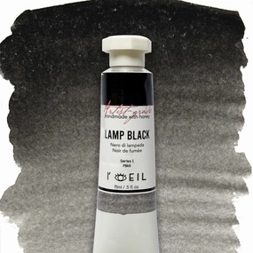 neutral wide Lamp Black Pbk7 - Artist Grade Handmade Honey Based Watercolor Tube 15Ml