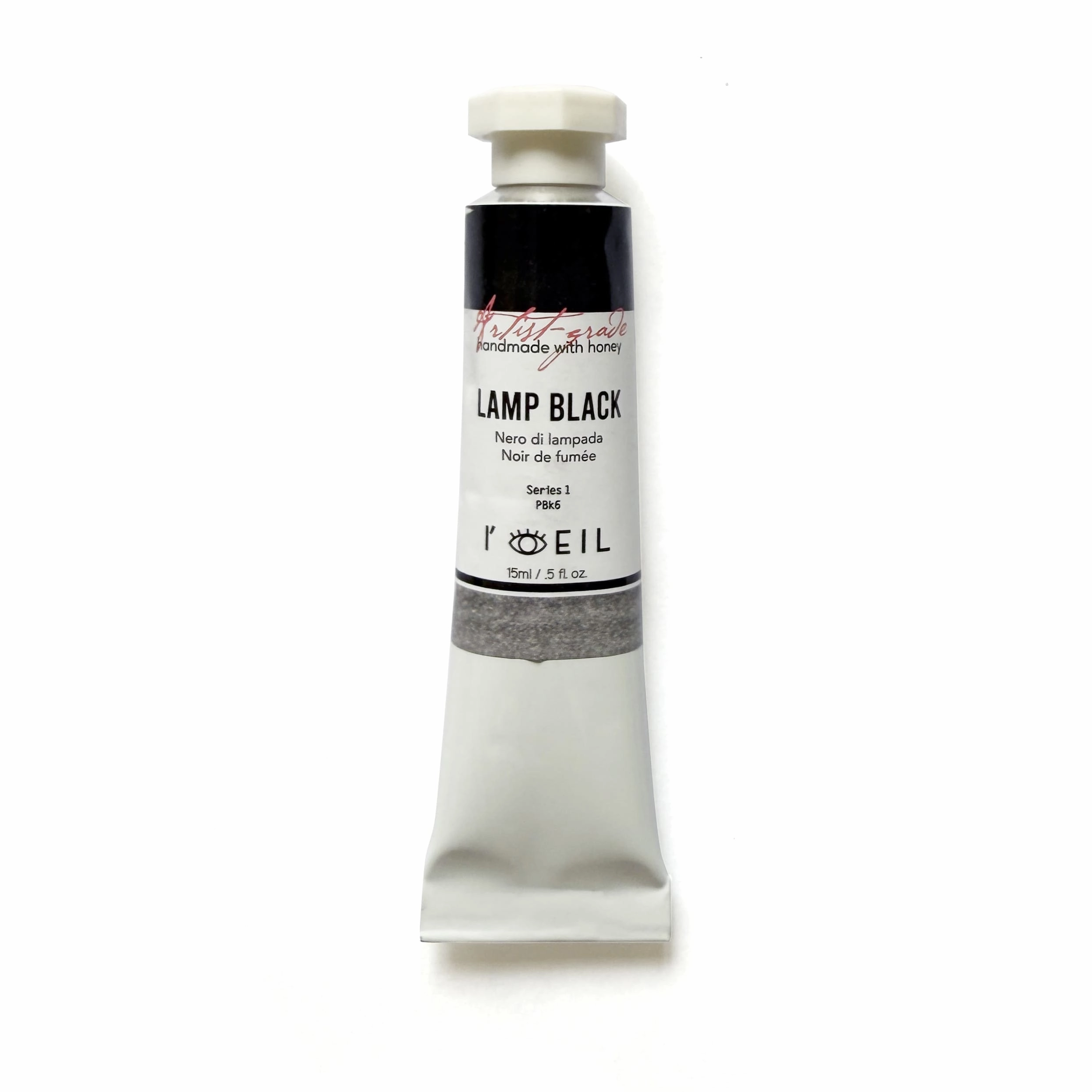 original vegan Lamp Black Pbk7 - Artist Grade Handmade Honey Based Watercolor Tube 15Ml