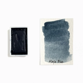 Maya Blue - Artist Grade Handmade Honey Based Watercolor Paint Full Pan 3.2Ml robust muted
