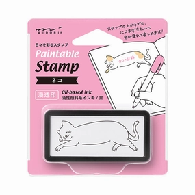 Midori Pre-Inked Stamp Half Size-Cat deluxe