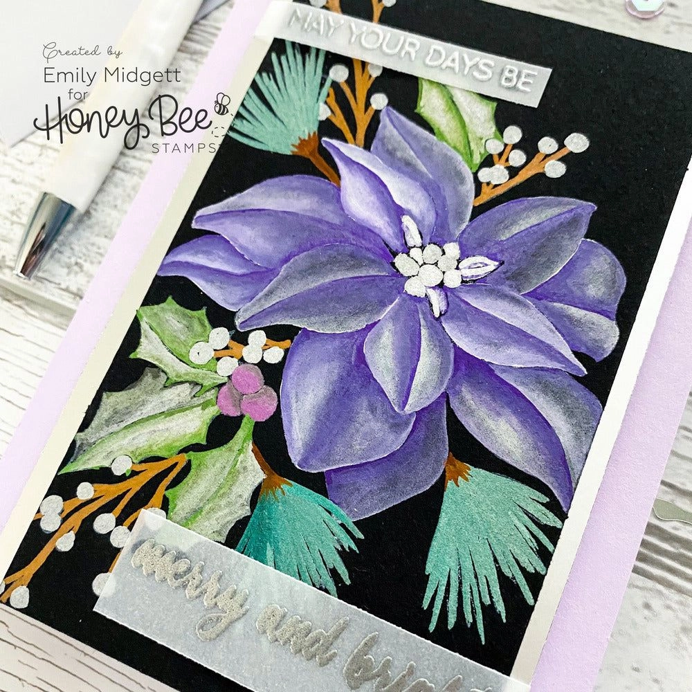 automatic Pretty Poinsettias - 6X8 Stamp Set - Retiring