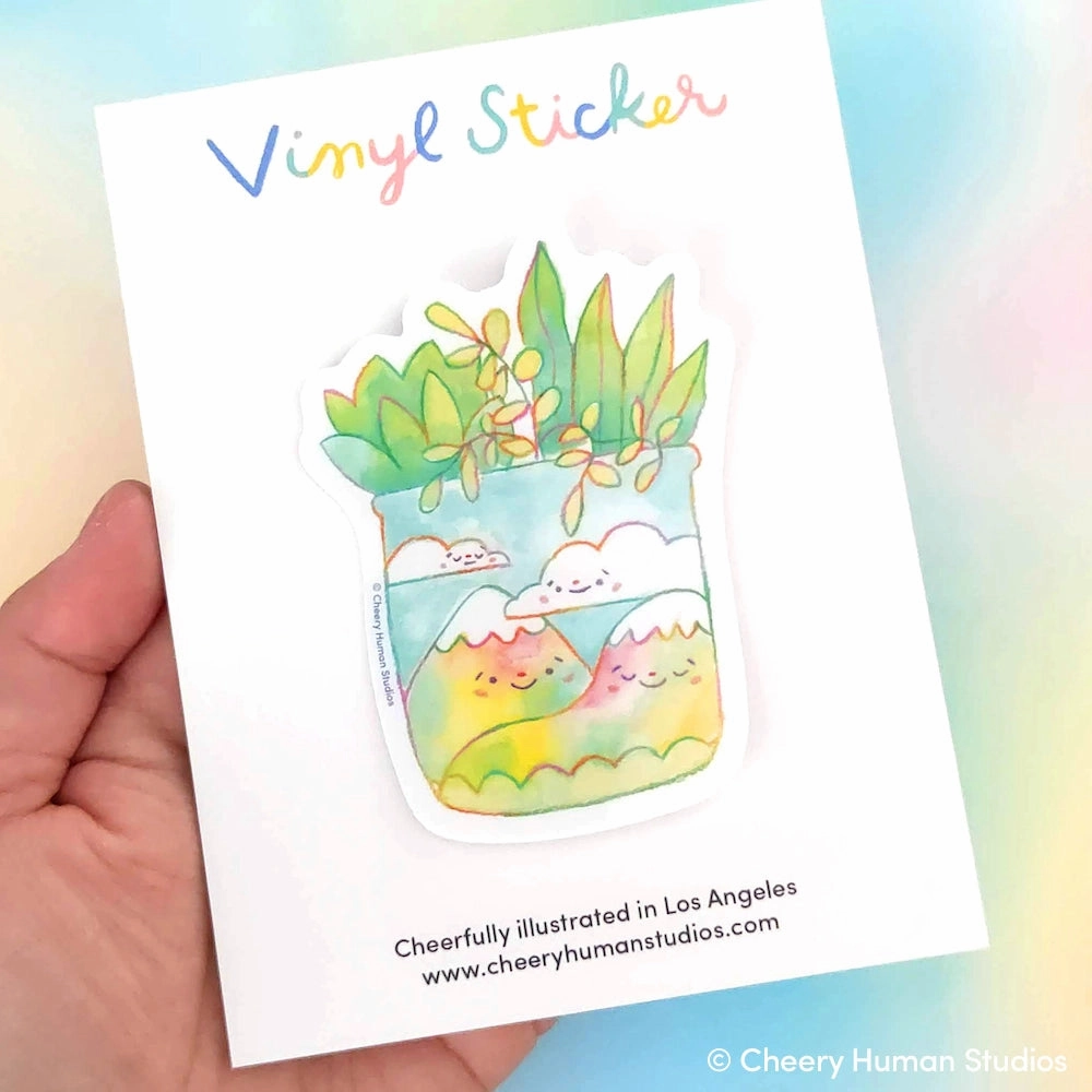 maxi antislip Rainbow Mountains   Plants Vinyl Sticker