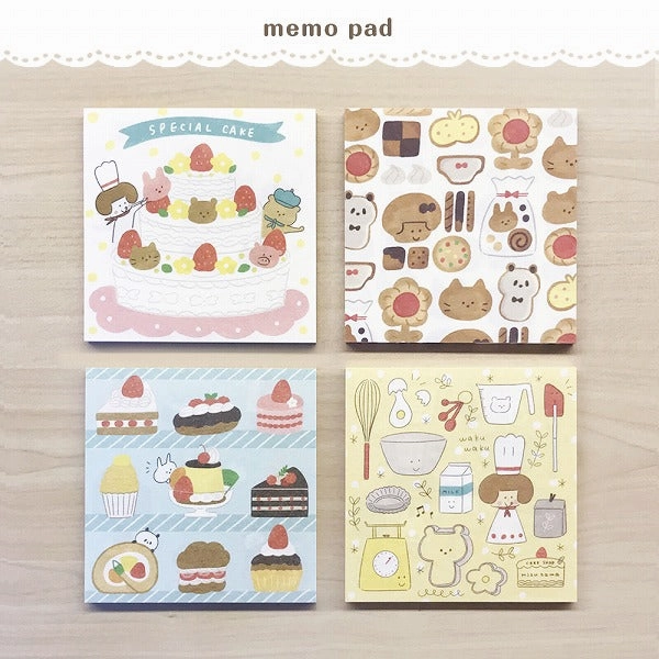 gift Pastry Chef Cake Shop Mizutama Memo Pad