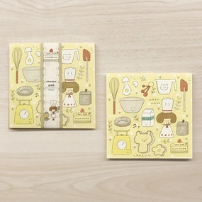 wide automatic Pastry Chef Cake Shop Mizutama Memo Pad