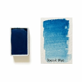 locking Peacock Blue Pb15:4 - Artist Grade Handmade Honey Based Watercolor Paint Full Pan 3.2Ml