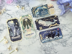 trendy flexible Pegushi Washi Tape - Gold Foil Whales Ticket