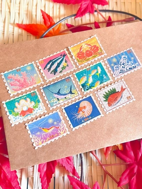 heatproof lasting Pegushi Washi Tape - Marine Stamp