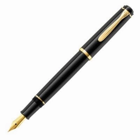 Pelikan Classic 200 Black Gold Piston Fountain Pen gift lightweight