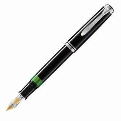 sleek Pelikan Souveran 405 Black/Silver Fountain Pen