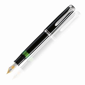 quality waterproof Pelikan Souveran 805 Black/Silver Fountain Pen