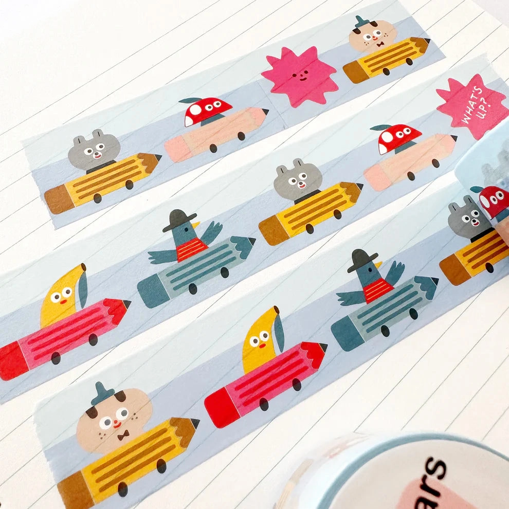 Pencil Cars Ssd Wide Washi Tape durable