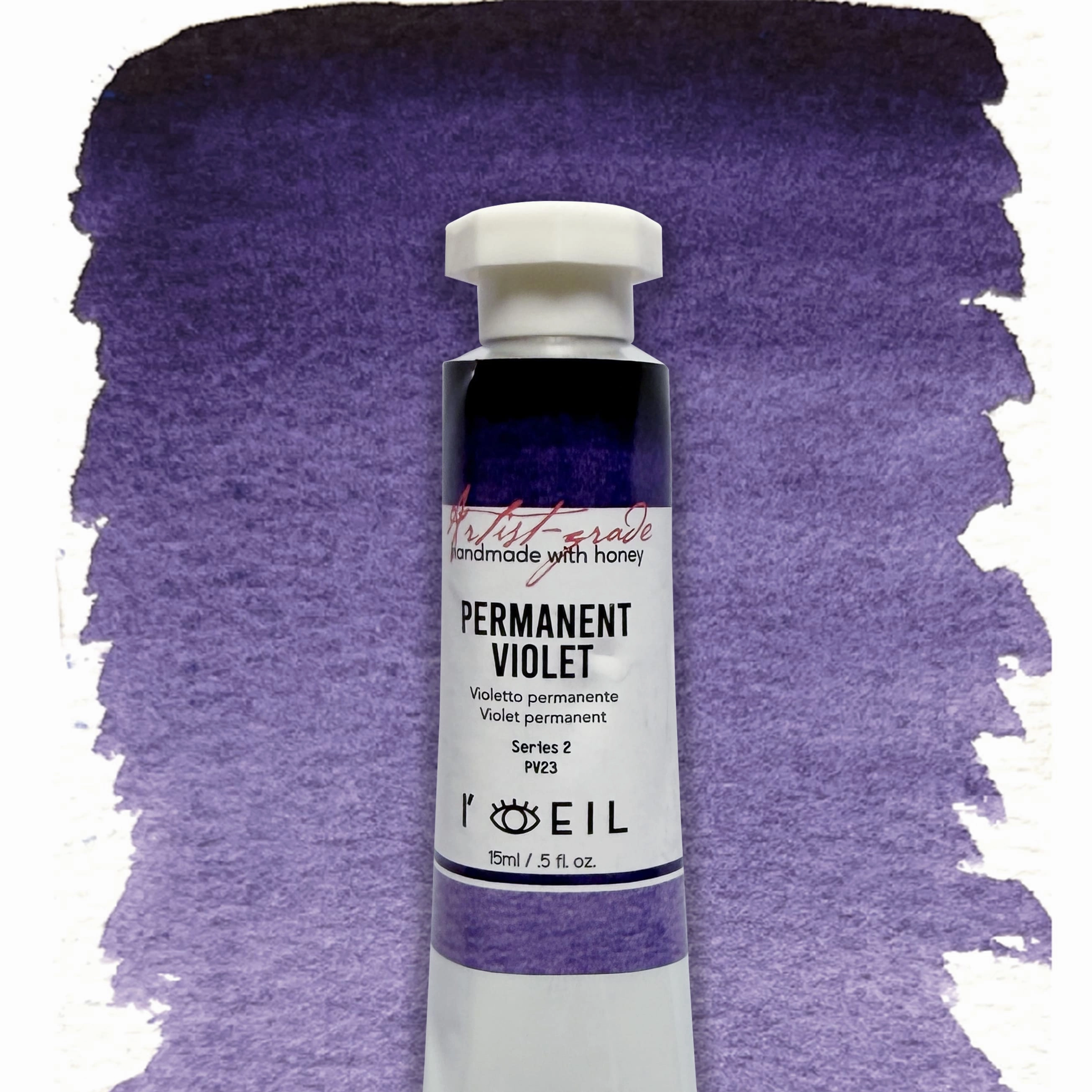 Permanent Violet R Pv23 - Artist Grade Handmade Honey Based Watercolor Tube 15Ml basic sealed
