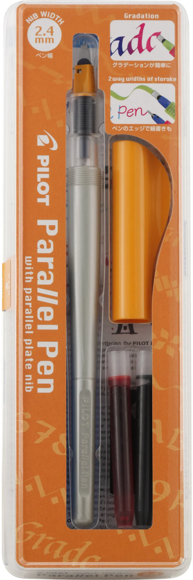 Pilot Parallel Orange 2.4Mm Fountain Pen bamboo paper