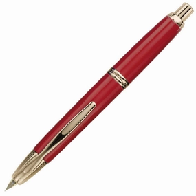 foldable narrow Pilot Vanishing Point Red/Gold Fountain Pen
