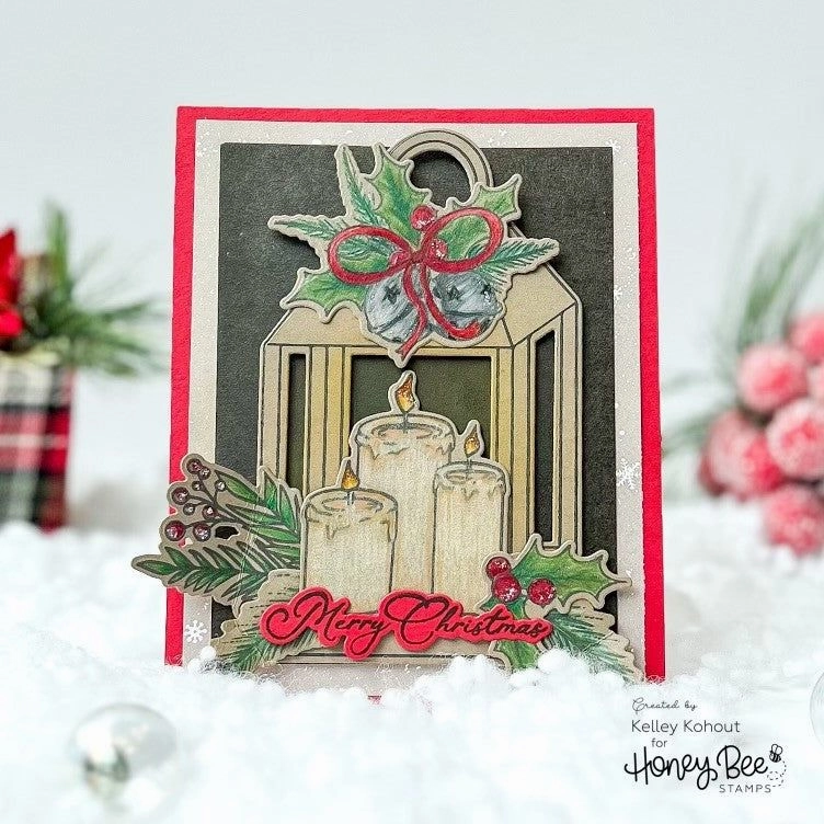 Pine & Berry Centerpiece - 6X8 Stamp Set leather