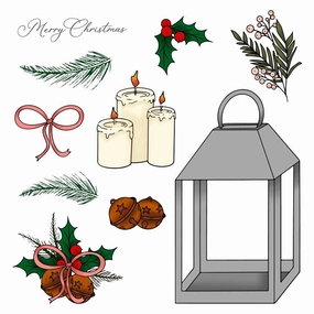 Pine & Berry Centerpiece - 6X8 Stamp Set manual alloy