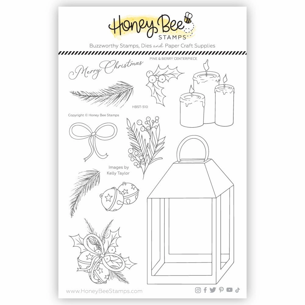 Pine & Berry Centerpiece - 6X8 Stamp Set loose