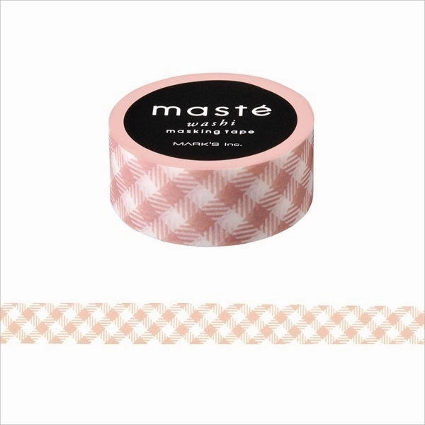 Pink Beige Check Washi Tape Maste square multipurpose