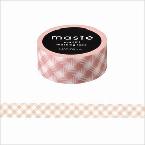 Pink Beige Check Washi Tape Maste square multipurpose