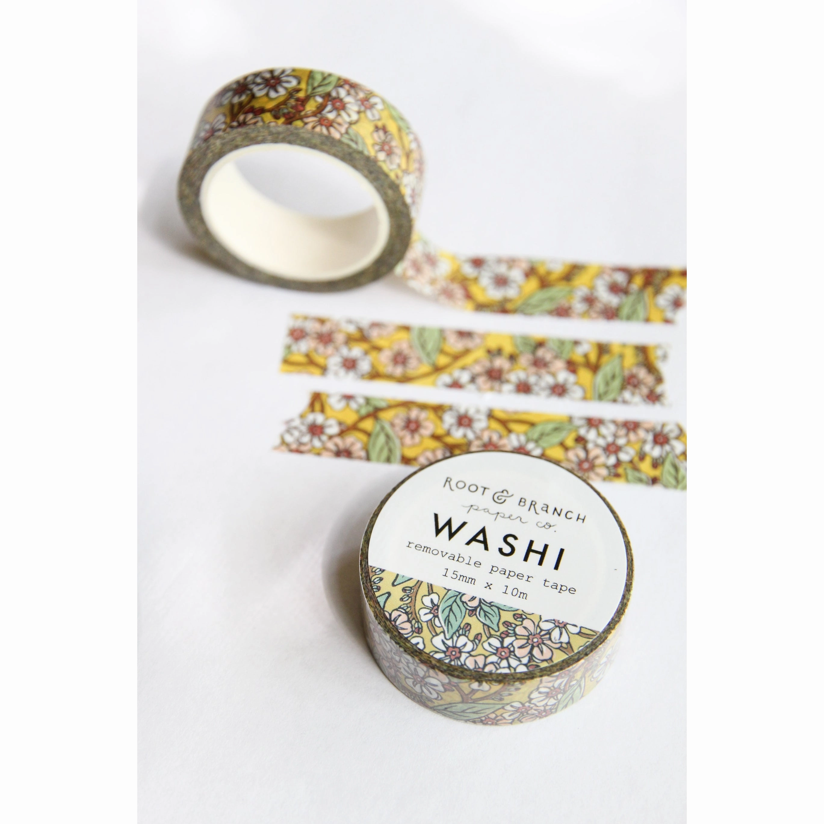 retractable wooden Pink Blossoms Washi Tape