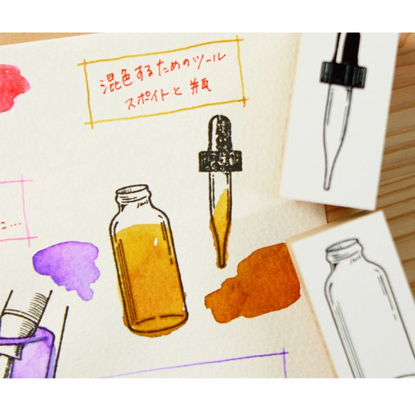 slim ceramic Pipette Rubber Stamp Set