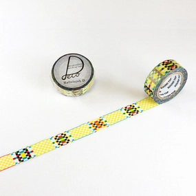 earthy wooden Pixel Dot Washi Tape ? Round Top Masking Tape Hallelujah D
