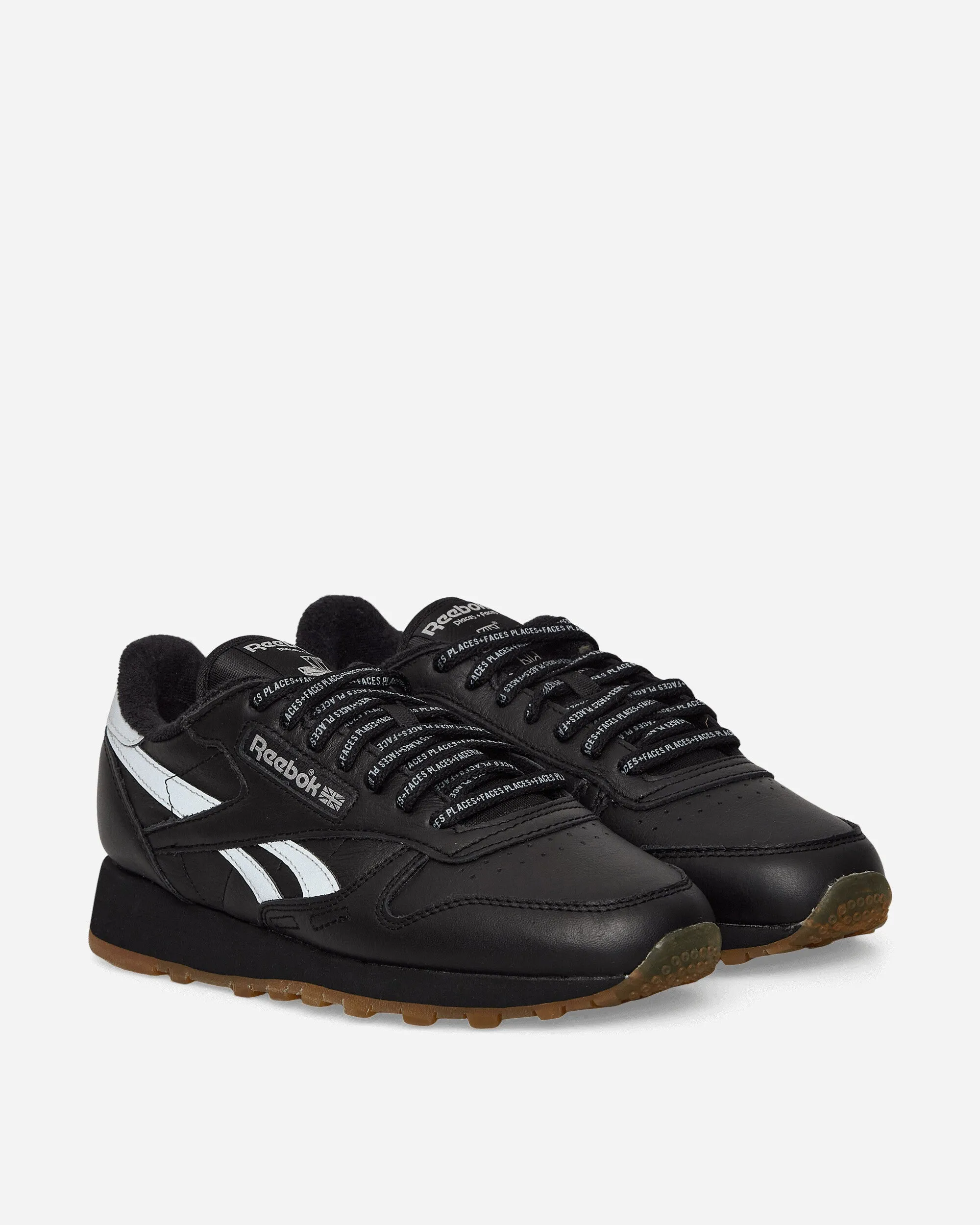 PLACES FACES Klassische Ledersneakers Schwarz / Silber