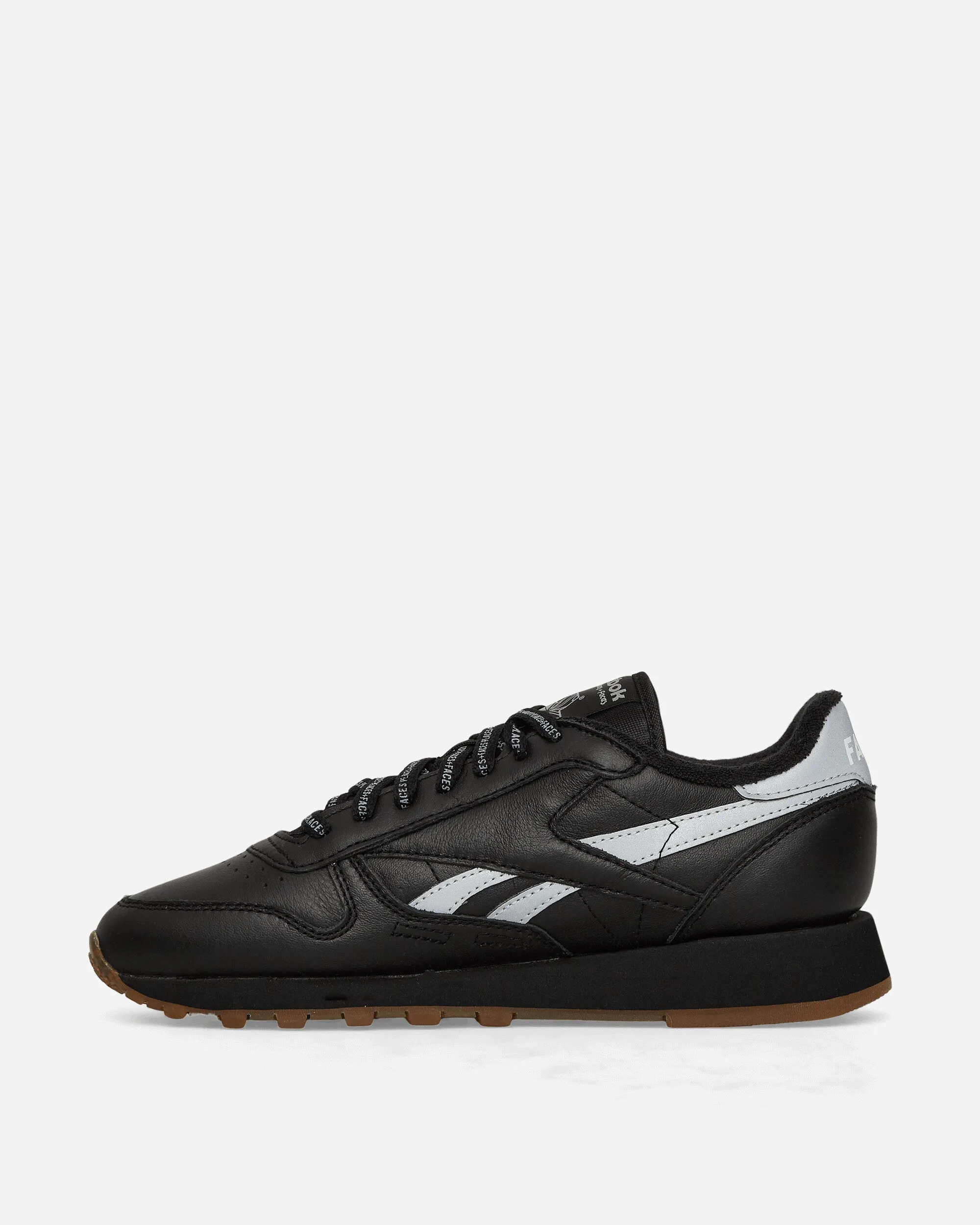 PLACES FACES Klassische Ledersneakers Schwarz / Silber