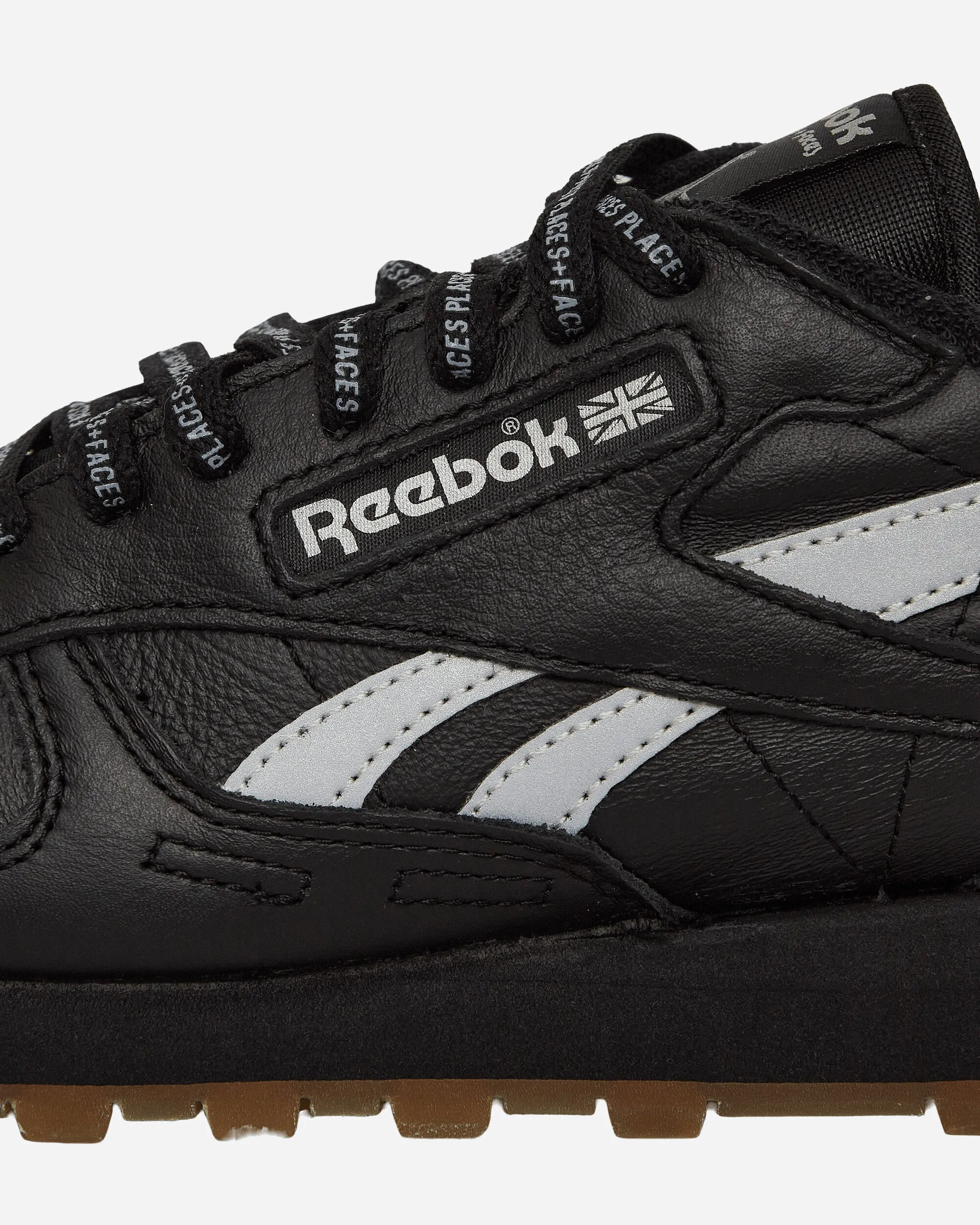 PLACES FACES Klassische Ledersneakers Schwarz / Silber