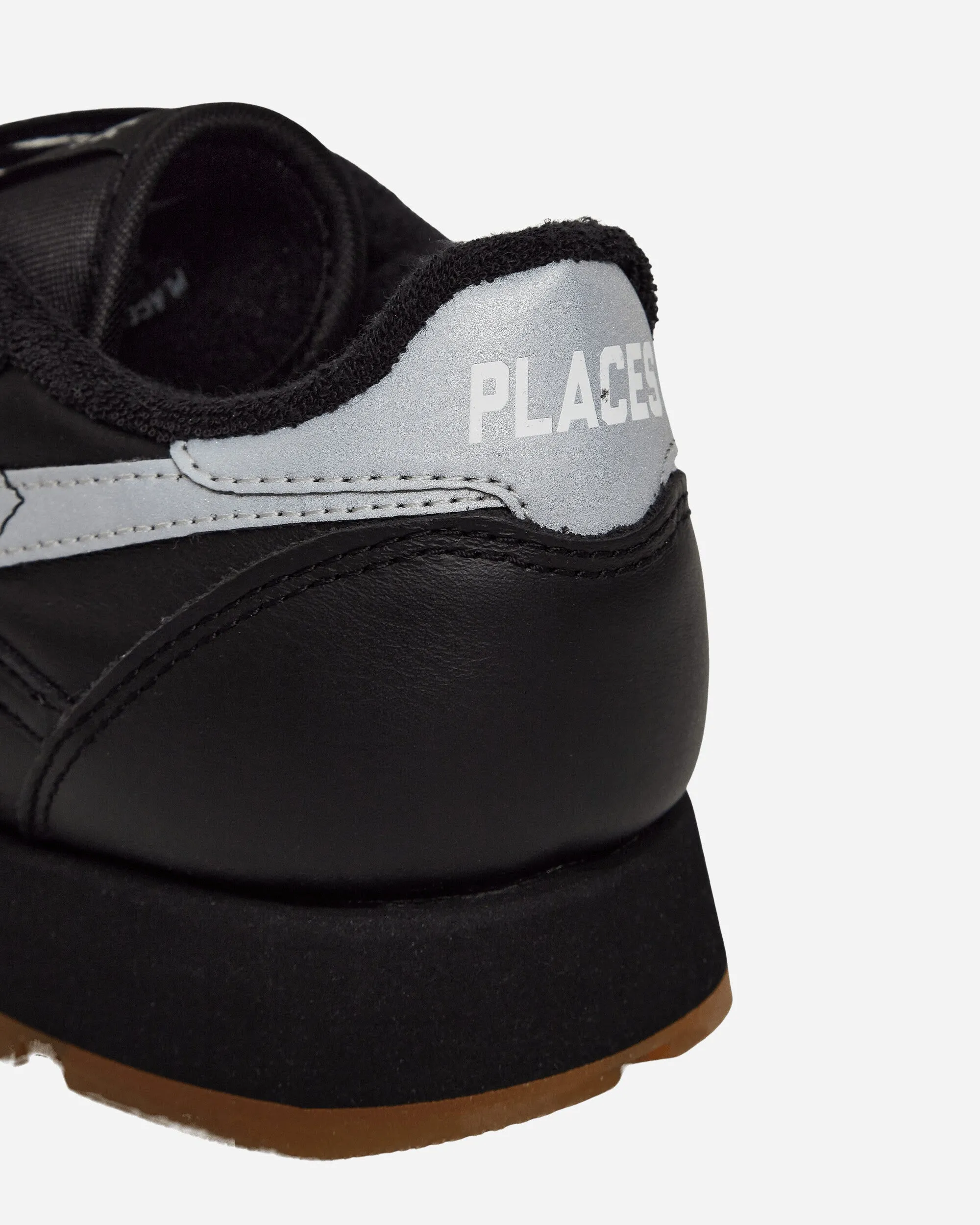 PLACES FACES Klassische Ledersneakers Schwarz / Silber