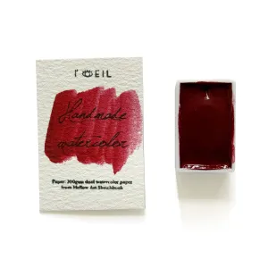 Carmine Pr176 - Artist Grade Handmade Honey Based Watercolor Paint Full Pan 3.2Ml paper