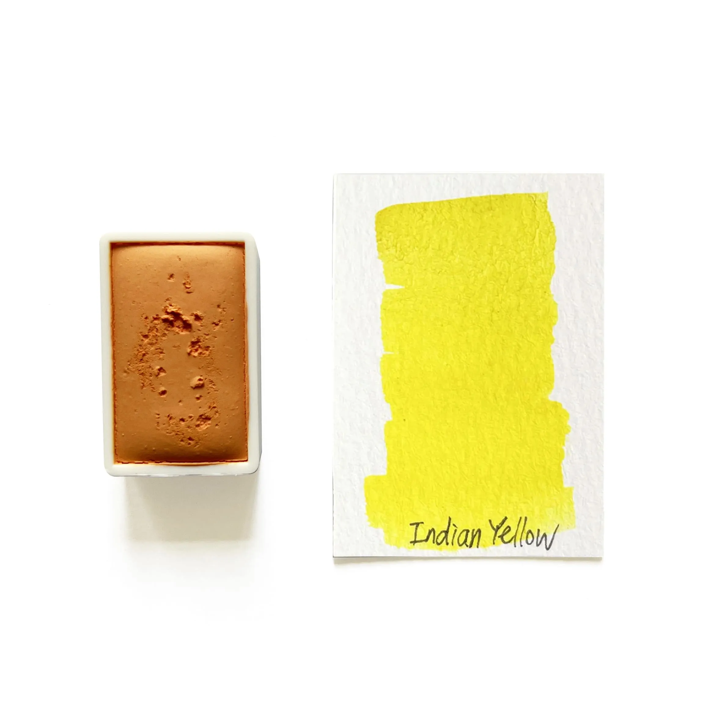 portable metallic Indian Yellow Synthetic Py83 - Artist Grade Handmade Honey Based Watercolor Paint Full Pan 3.2Ml