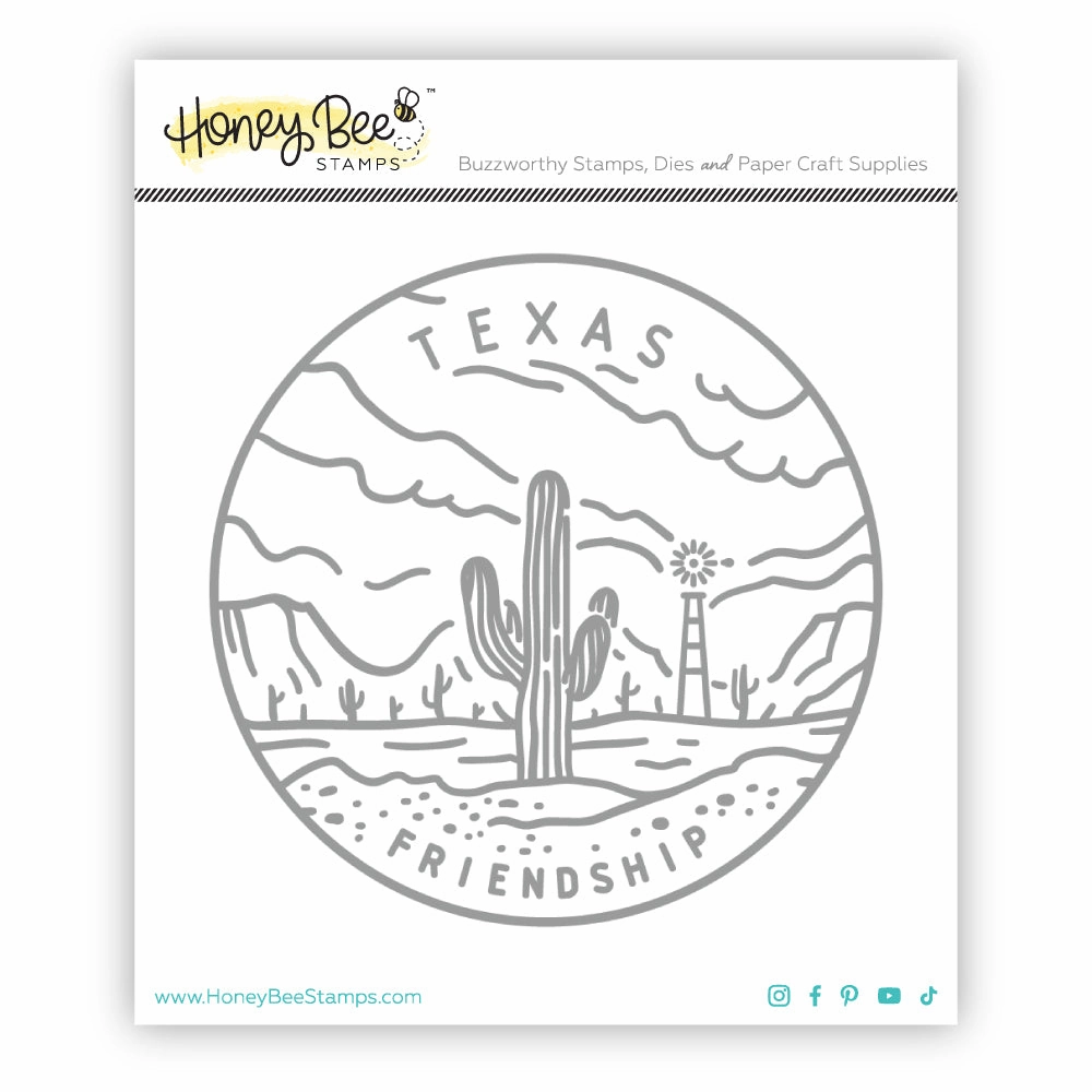 50 States Circles - 2X2 Stamp Set - Texas pastel loose